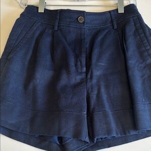 Navy Blue High-Waisted Shorts